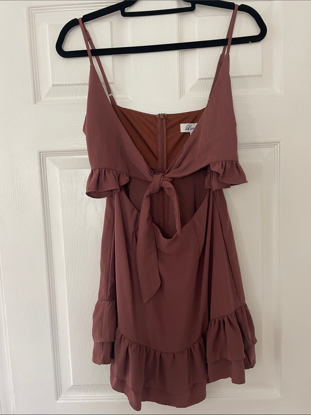 Tie-Front Ruffle Mini Dress